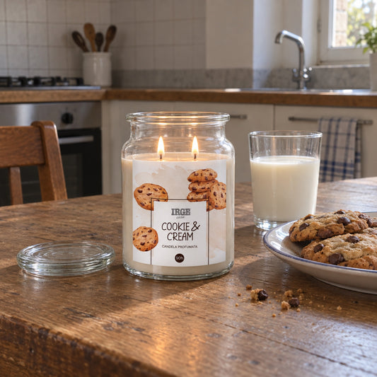 In cucina, con biscotti e latte